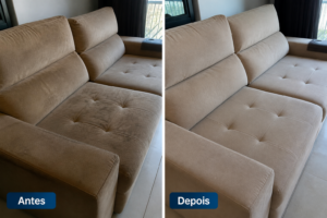 Como Tirar Mau Cheiro do Sofá 1 lavagem de sofa antes e depois
